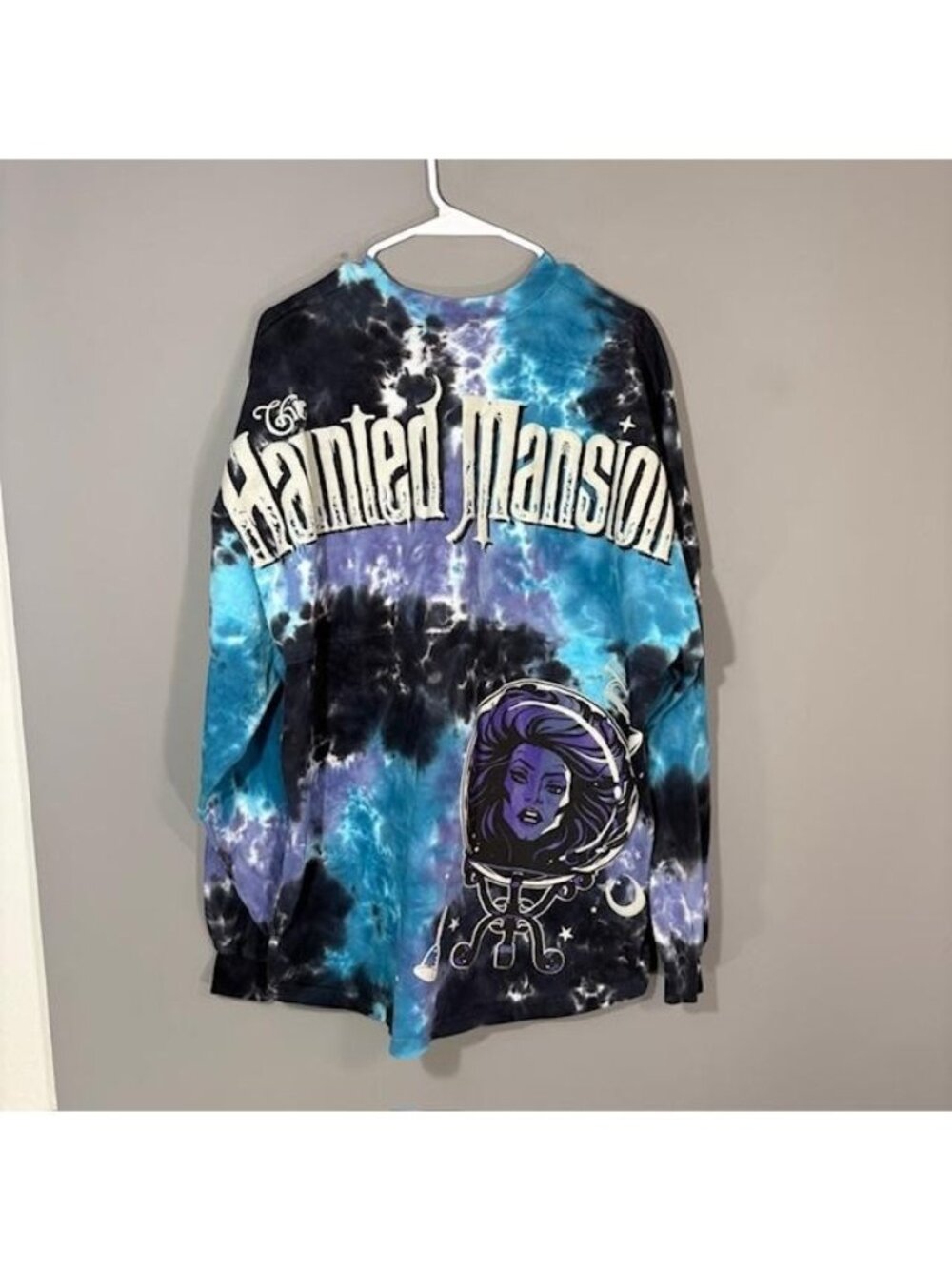 Disney T-Shirt Womens L Blue Haunted Mansion Spirit Jersey Tie Dye Madame Leota